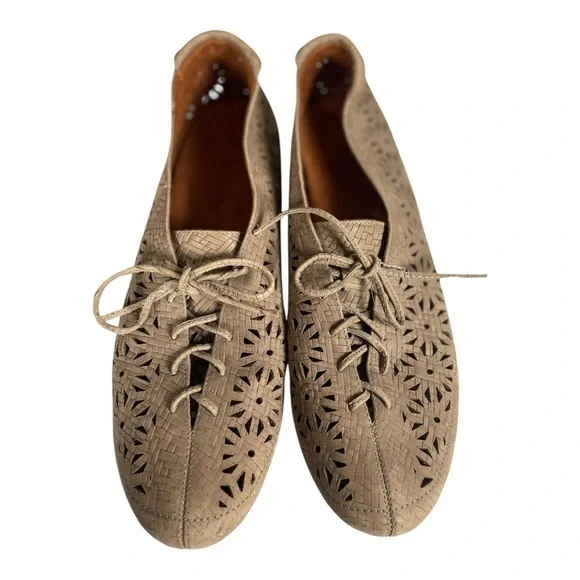 Gentle Souls Women’s Sol Zest Tan Leather Cutout Lace Oxfords Size-11m - Picture 5 of 9